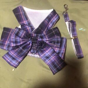 Purple Bow Dog Harness